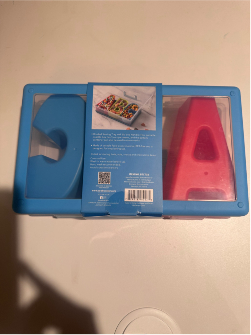 Cook With Color ABC Snack Box Food Storage Container One Size Blue Red - Picture 5 of 6